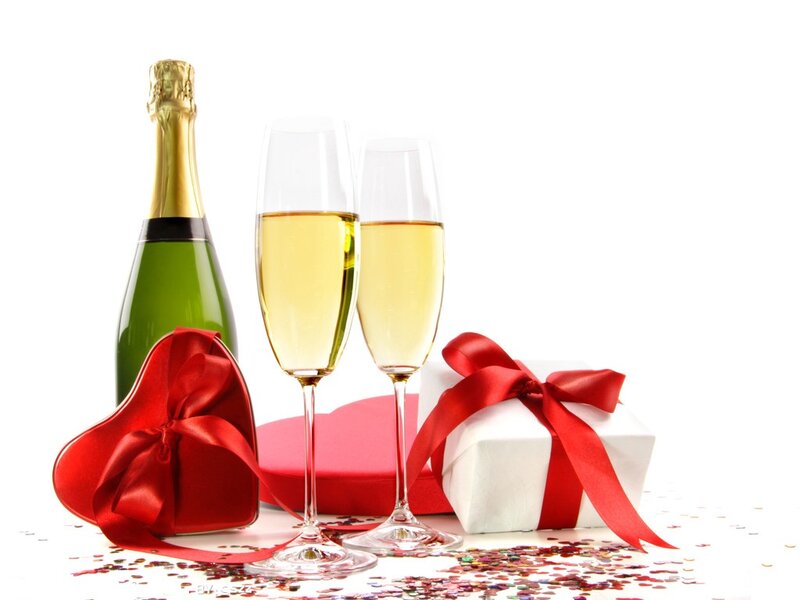 Champagne and Gifts — Red