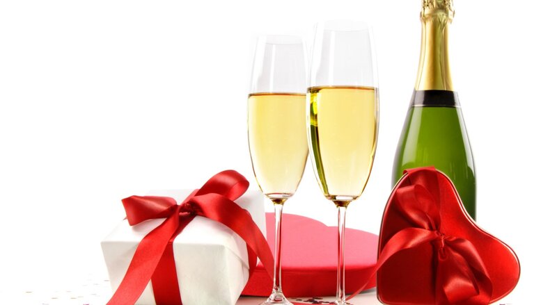 Champagne and Gifts — White