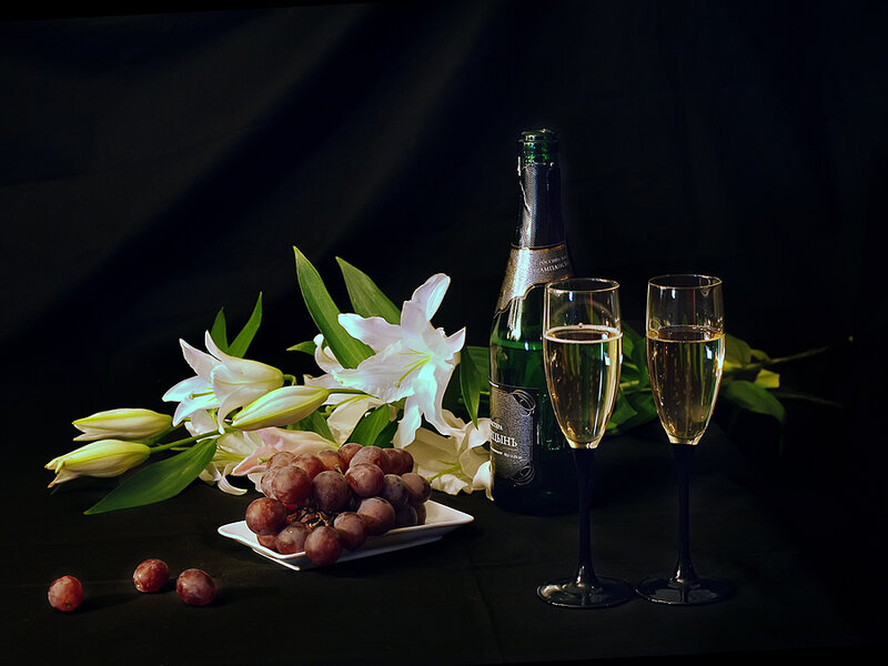 Champagne and Grapes