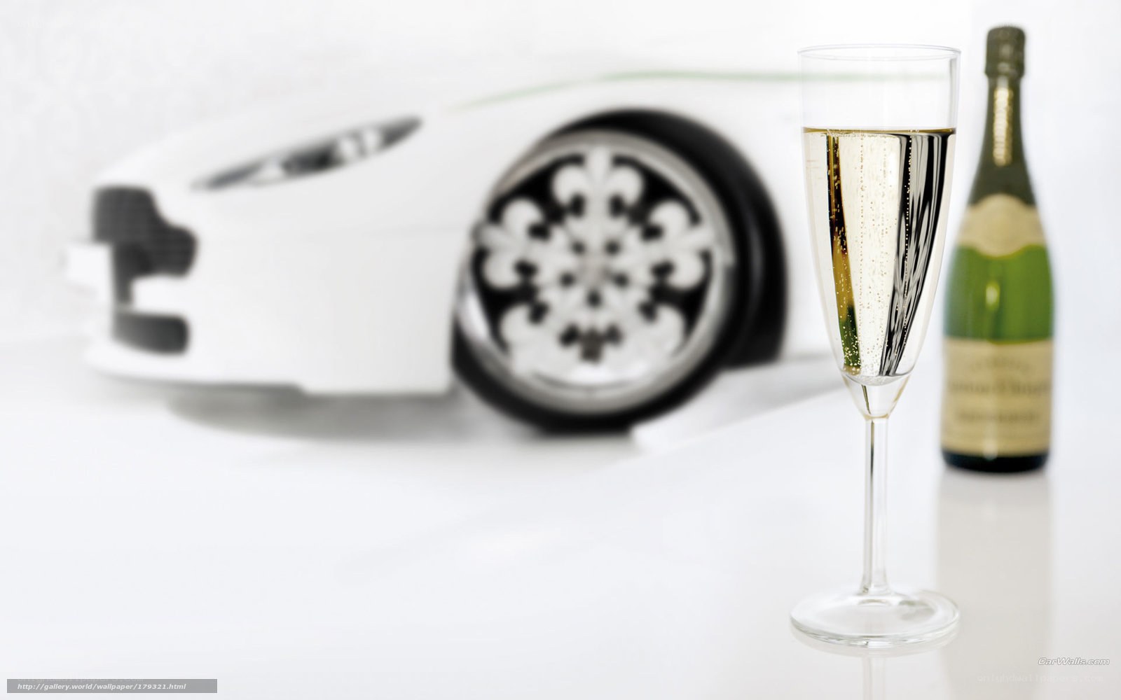 Champagne and luxury car