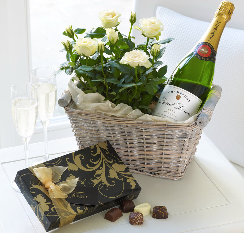 Champagne and Roses Gift Basket