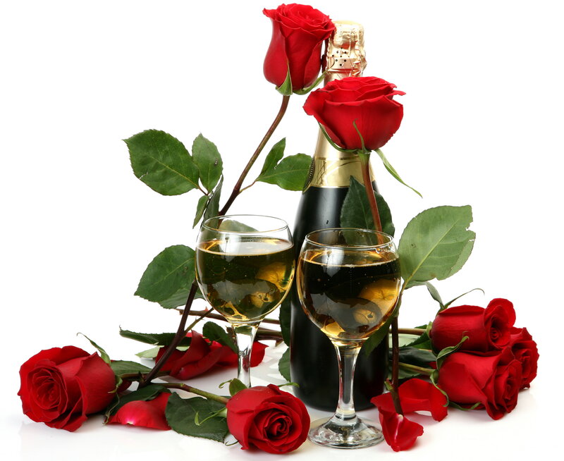 Champagne and Roses — Red, Romantic