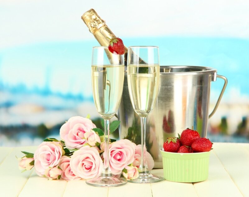 Champagne and Strawberries — Pink