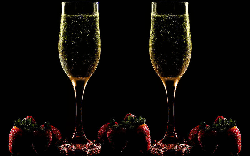 Champagne and strawberries