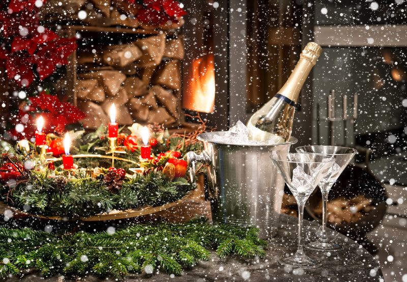 Champagne and Wreath