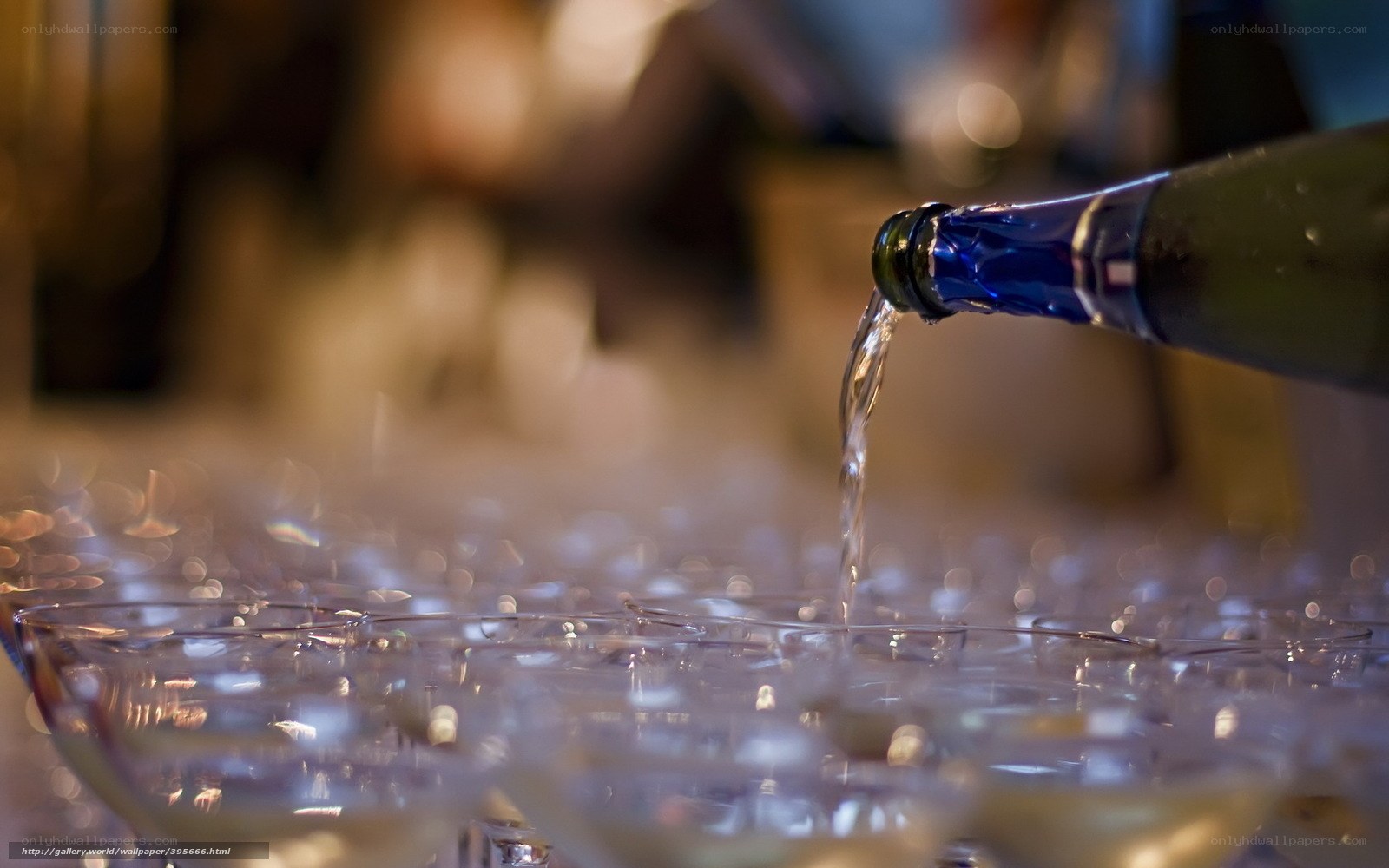 Champagne being poured into glasses