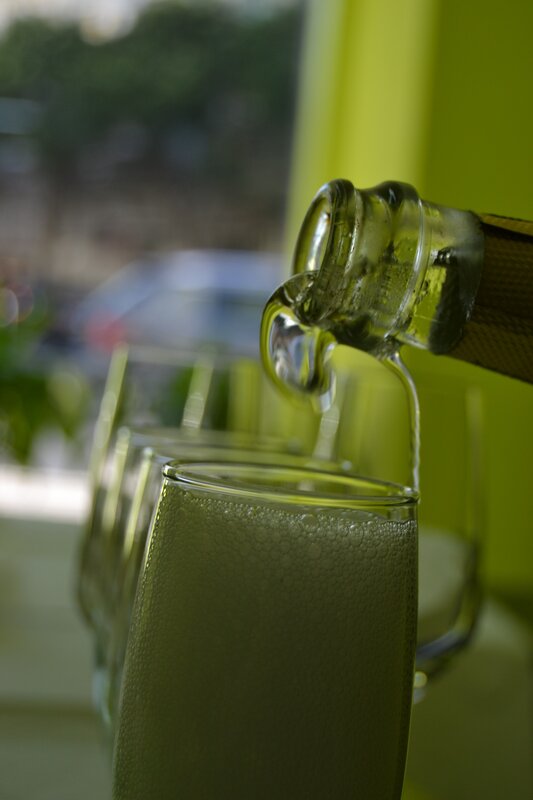 Champagne being poured into glasses