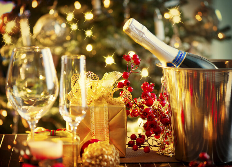 Champagne Bottle and Gifts