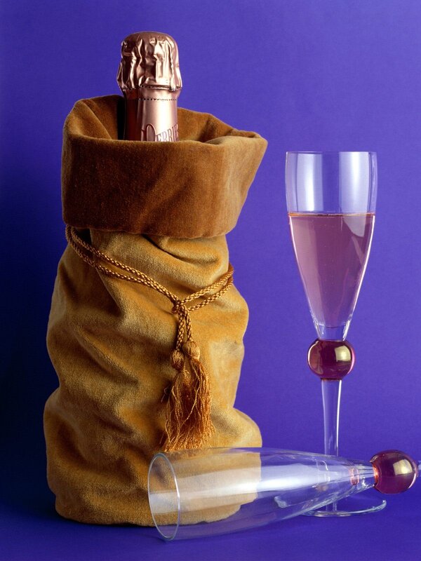 Champagne bottle and glasses