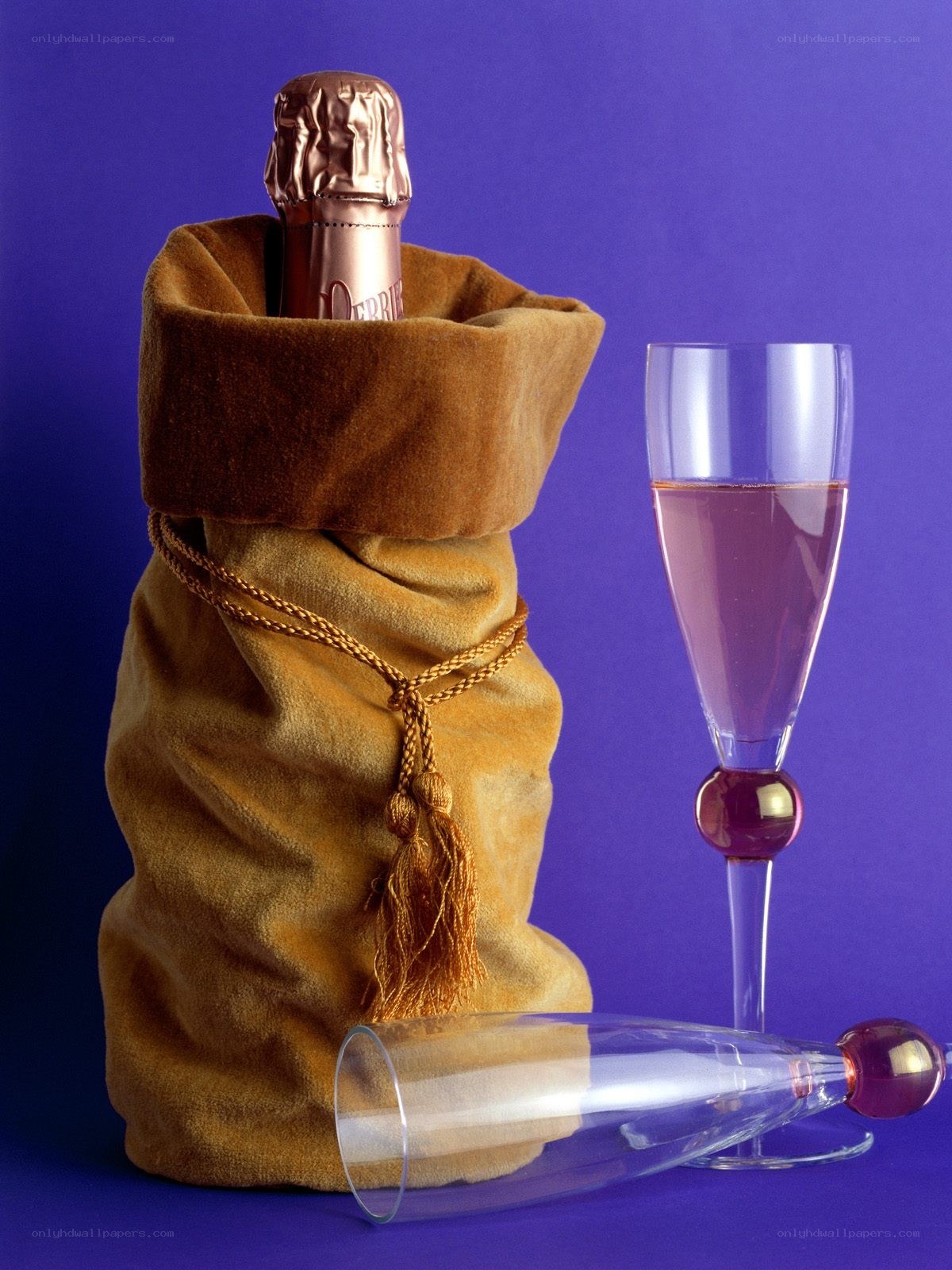 Champagne bottle and glasses