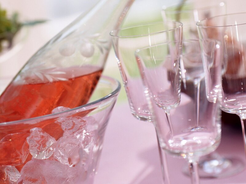 Champagne Bottle in Ice Bucket — Pink