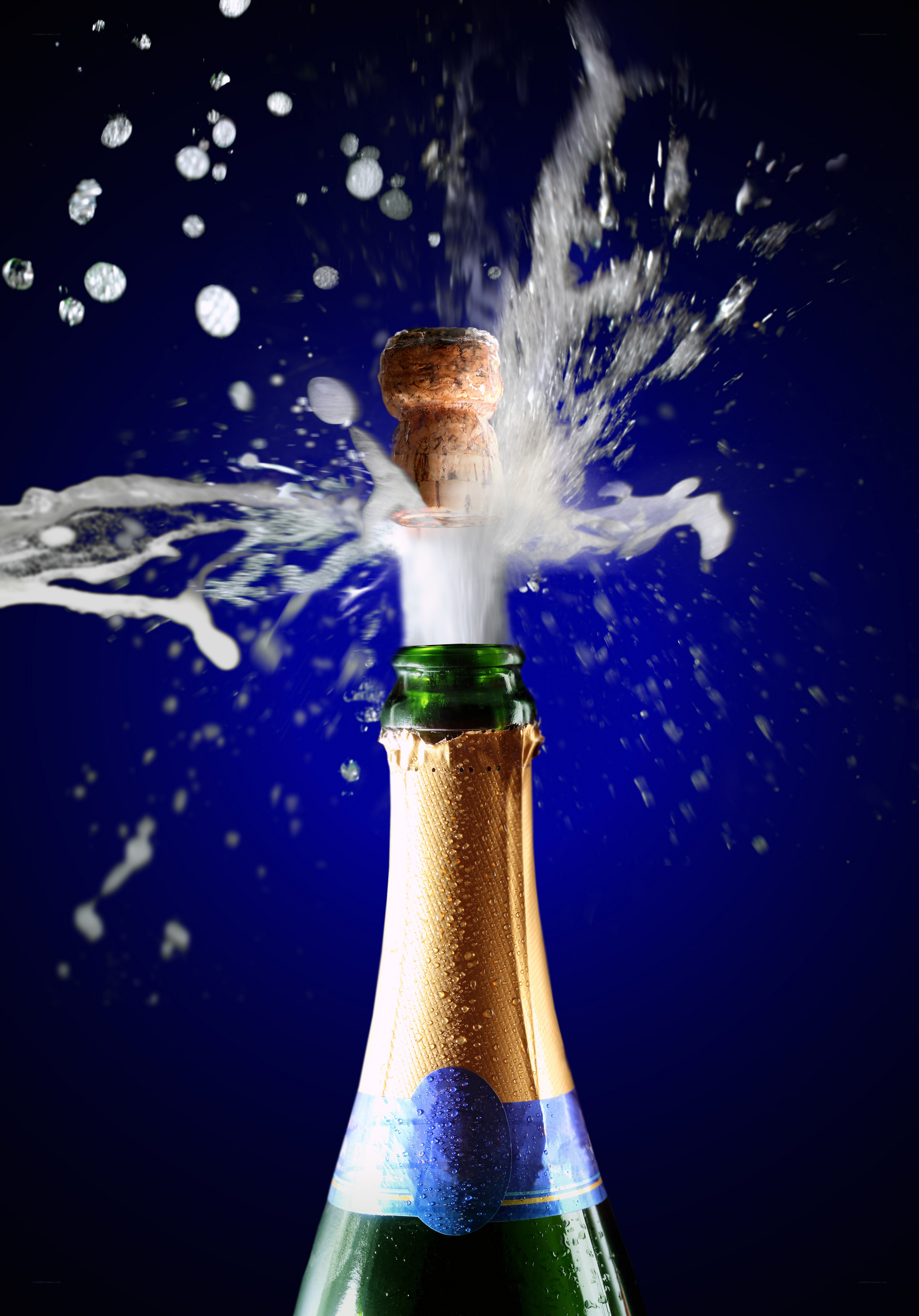 Champagne bottle popping
