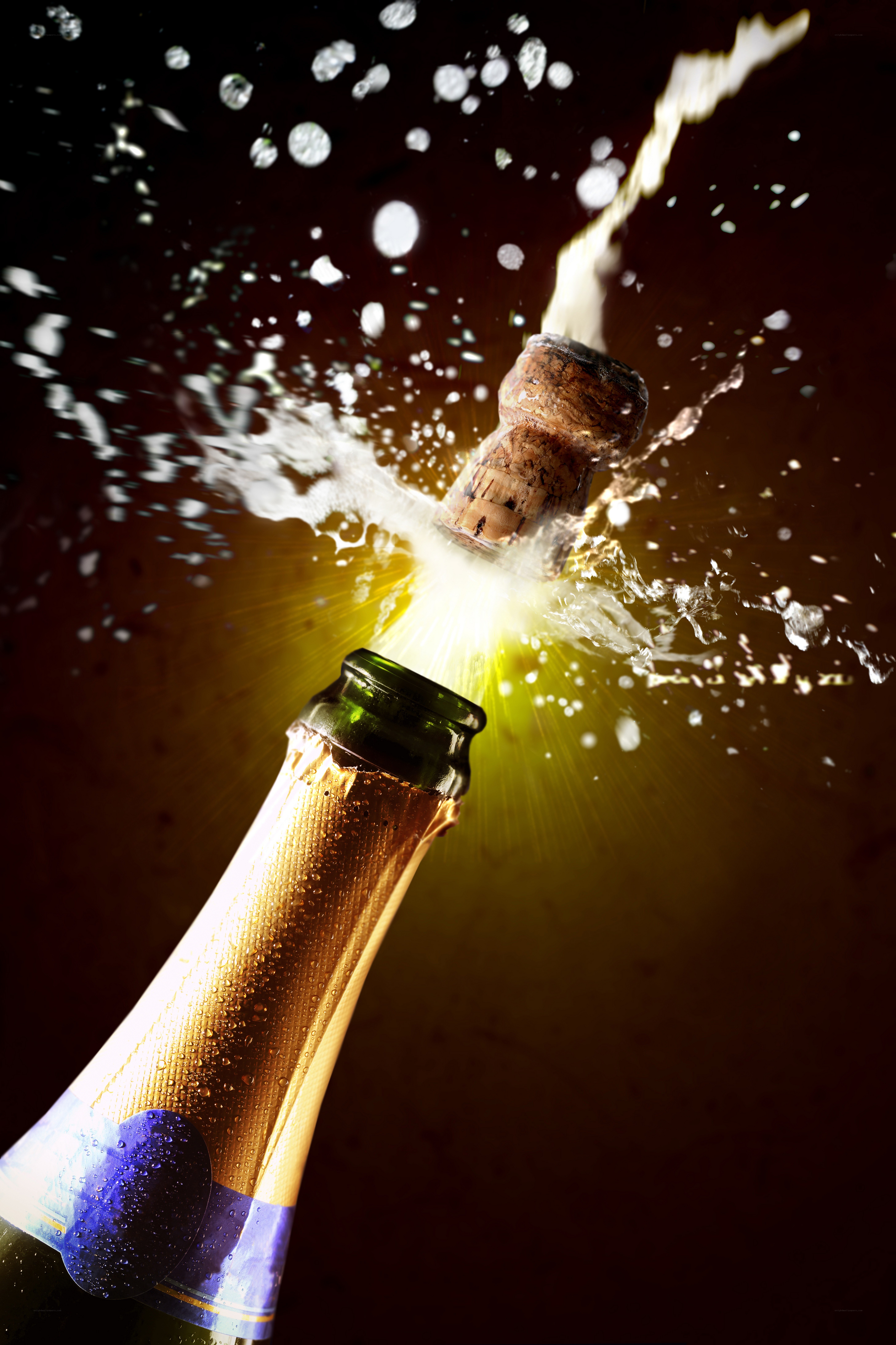 Champagne bottle popping