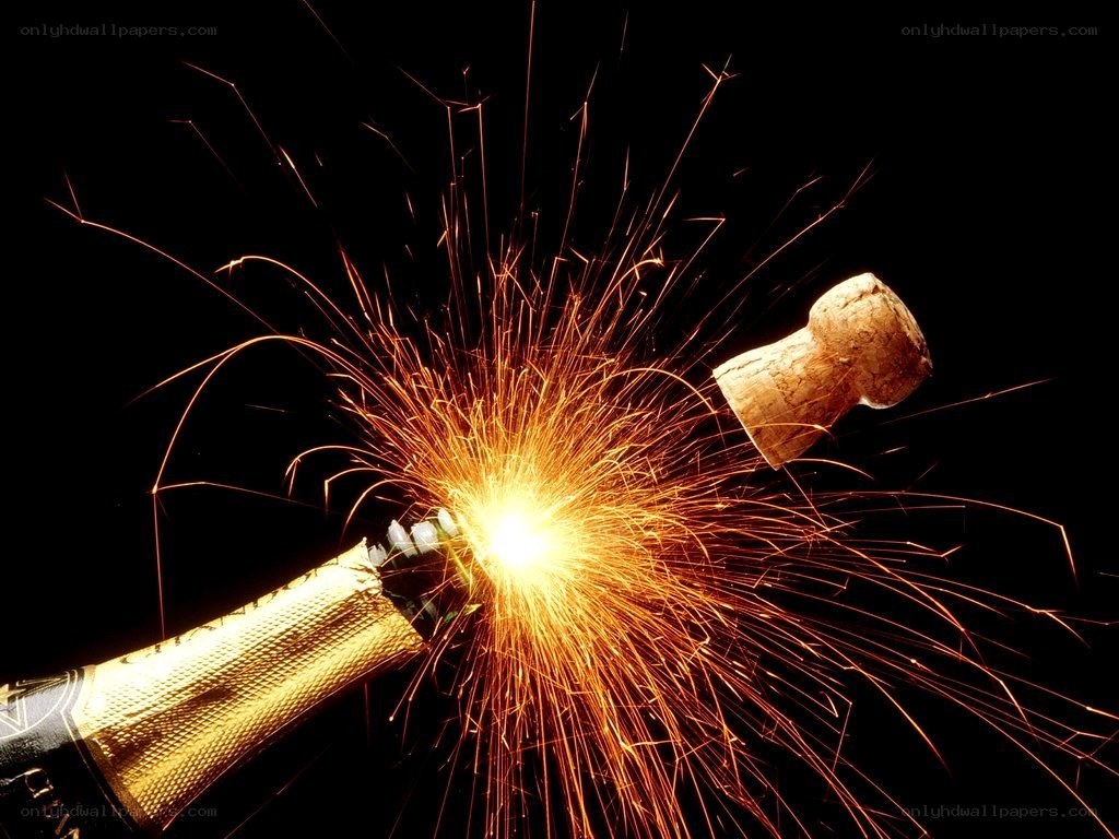 Champagne bottle popping