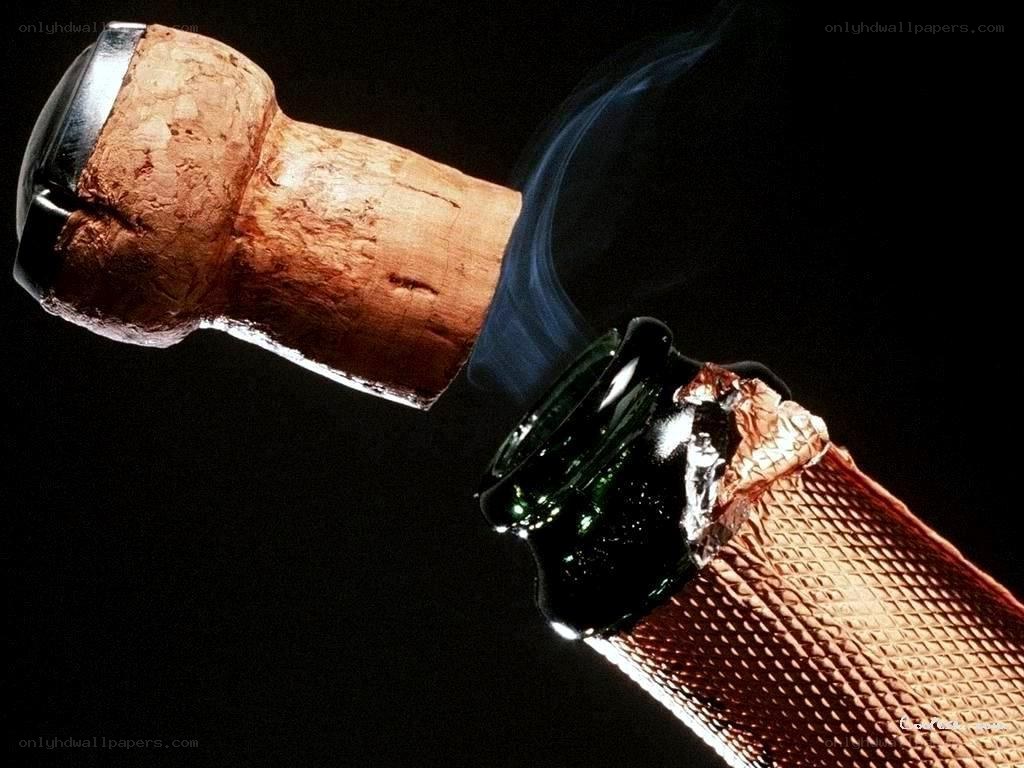 Champagne bottle popping