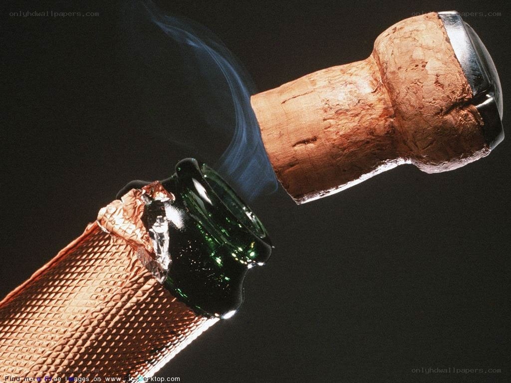 Champagne bottle popping