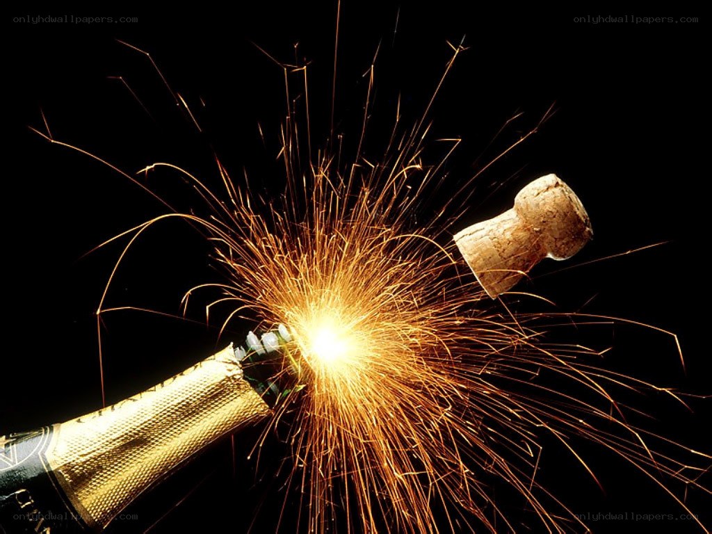 Champagne bottle popping
