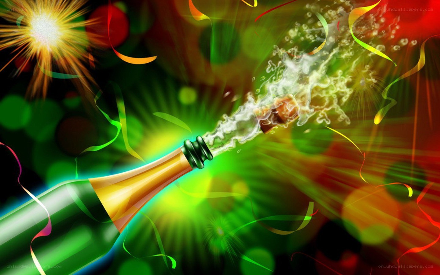 Champagne bottle popping