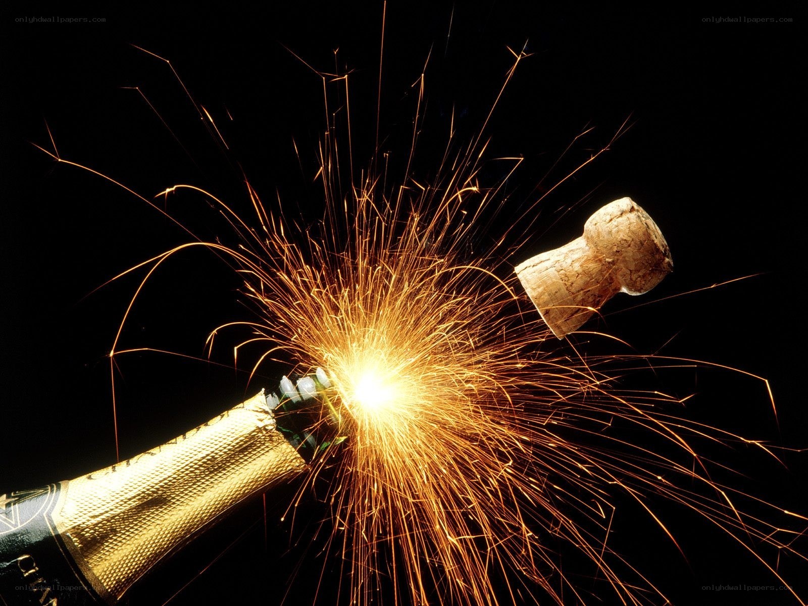 Champagne bottle popping