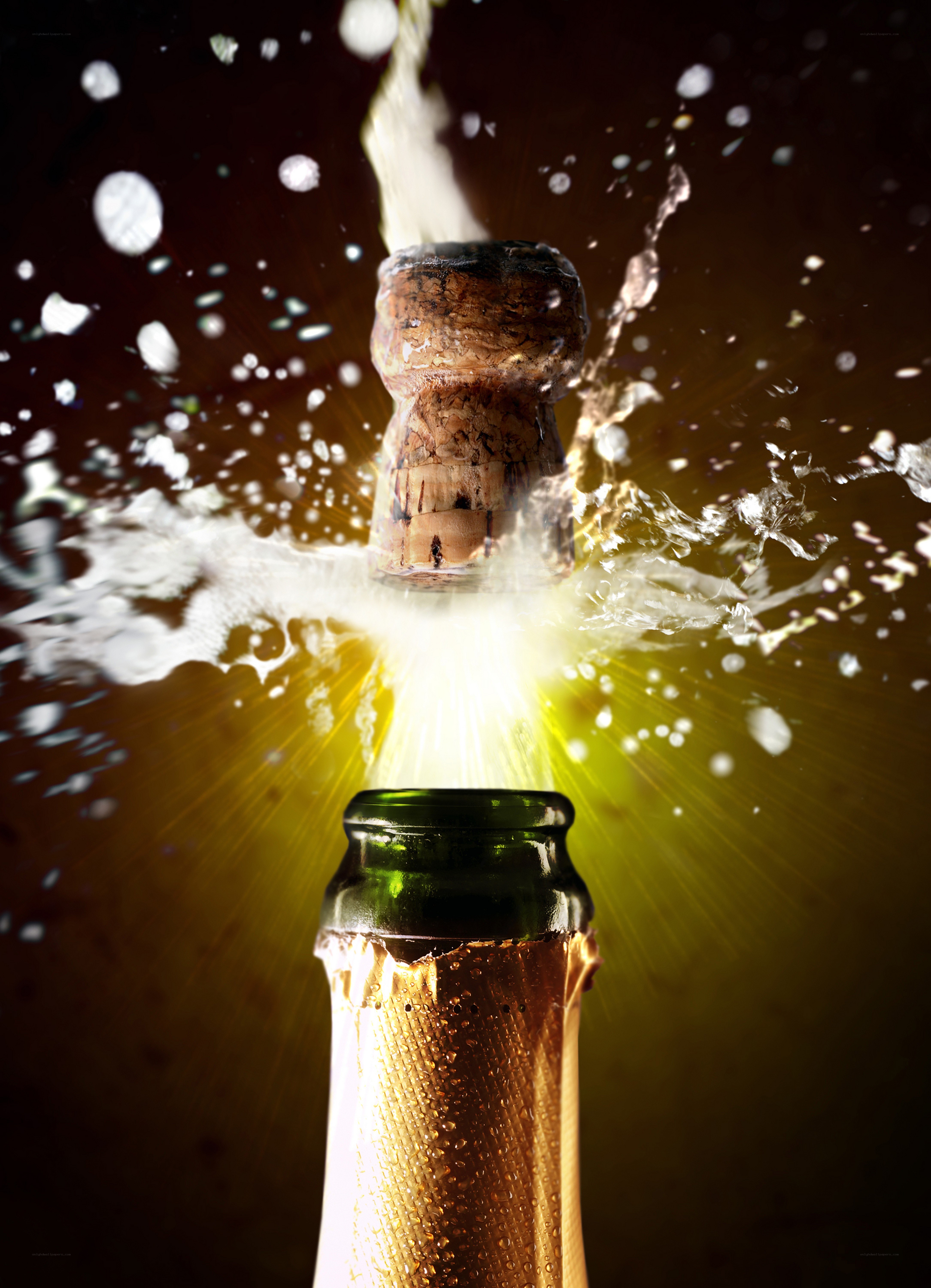 Champagne bottle popping