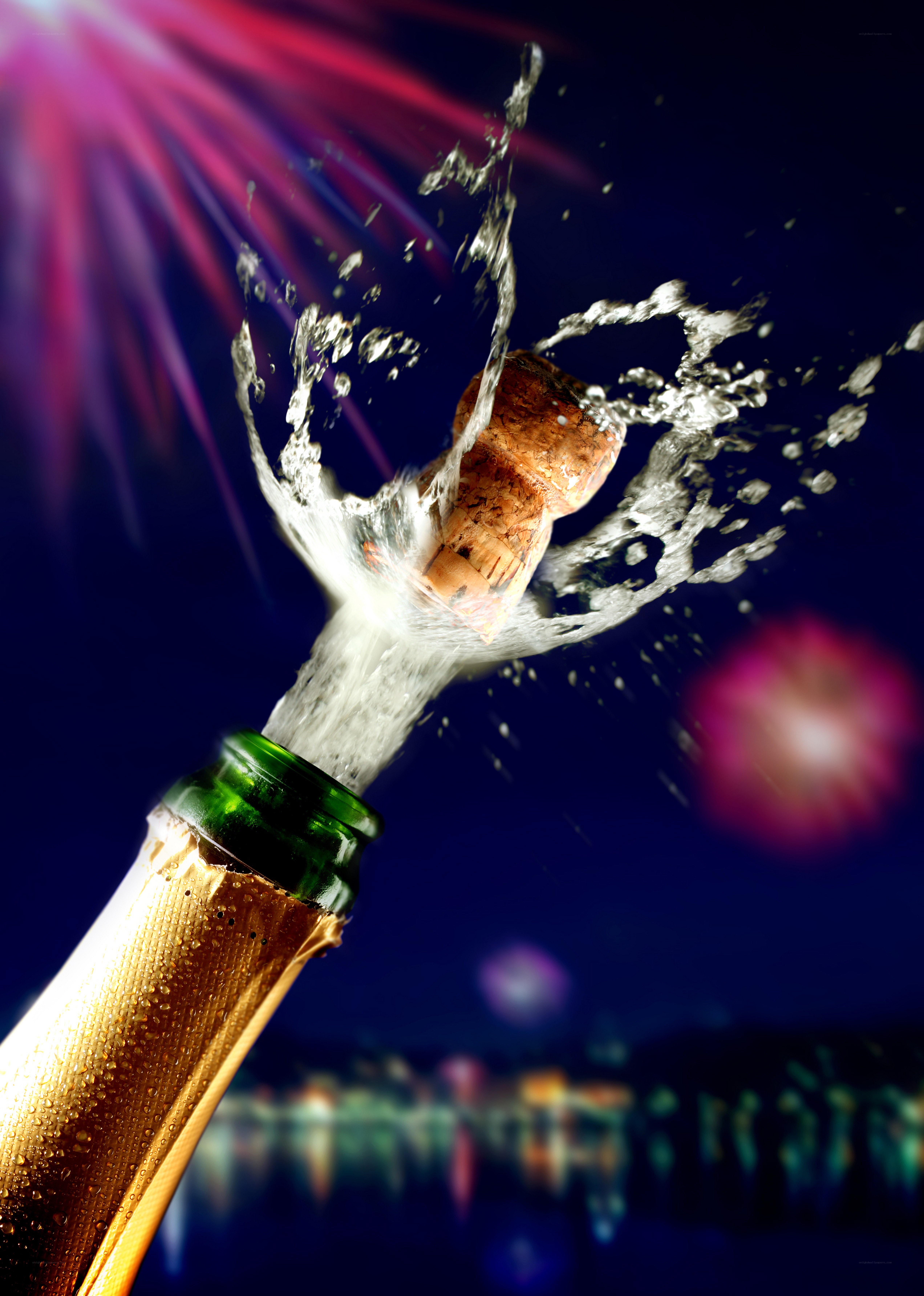 Champagne bottle popping
