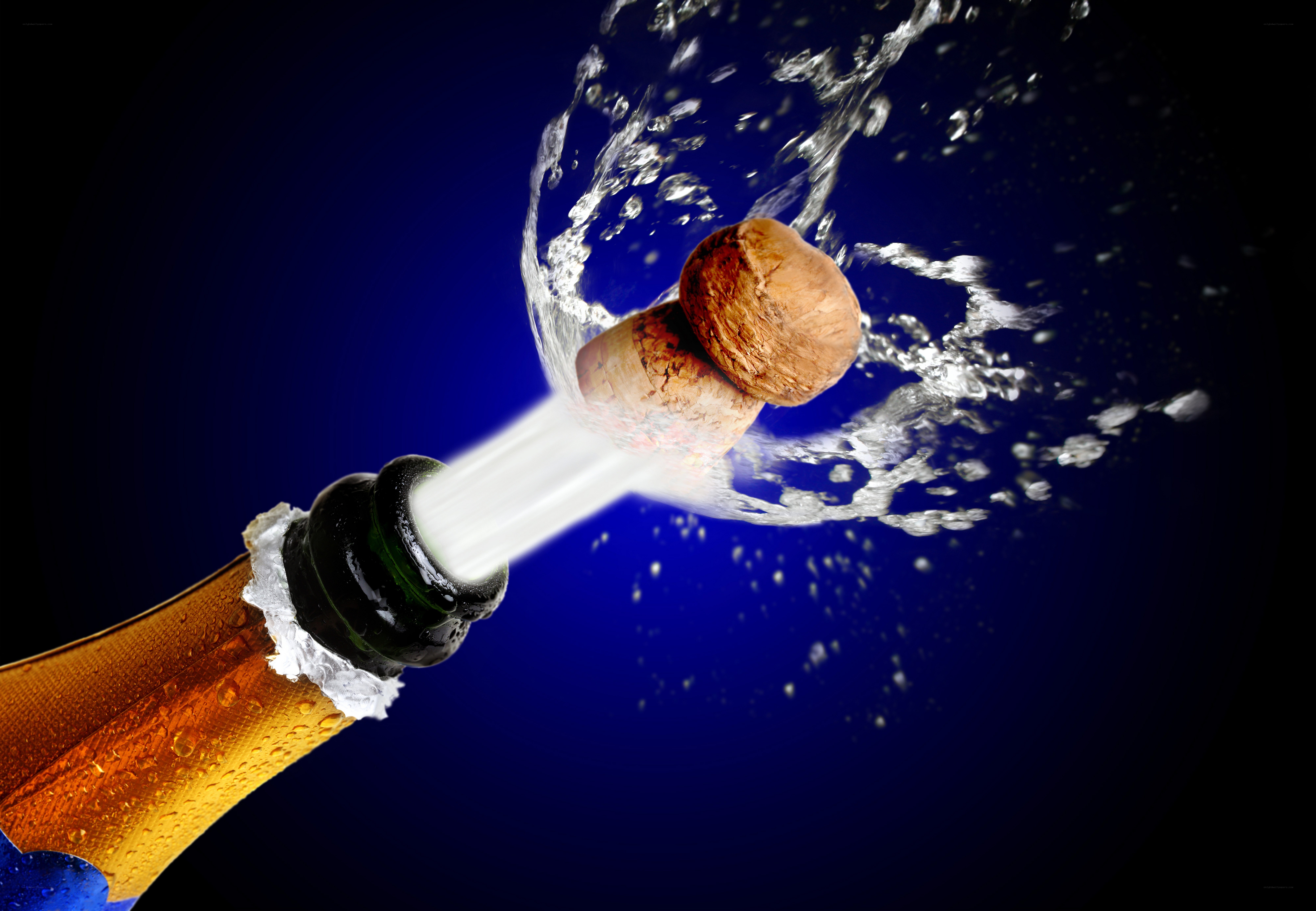 Champagne bottle popping