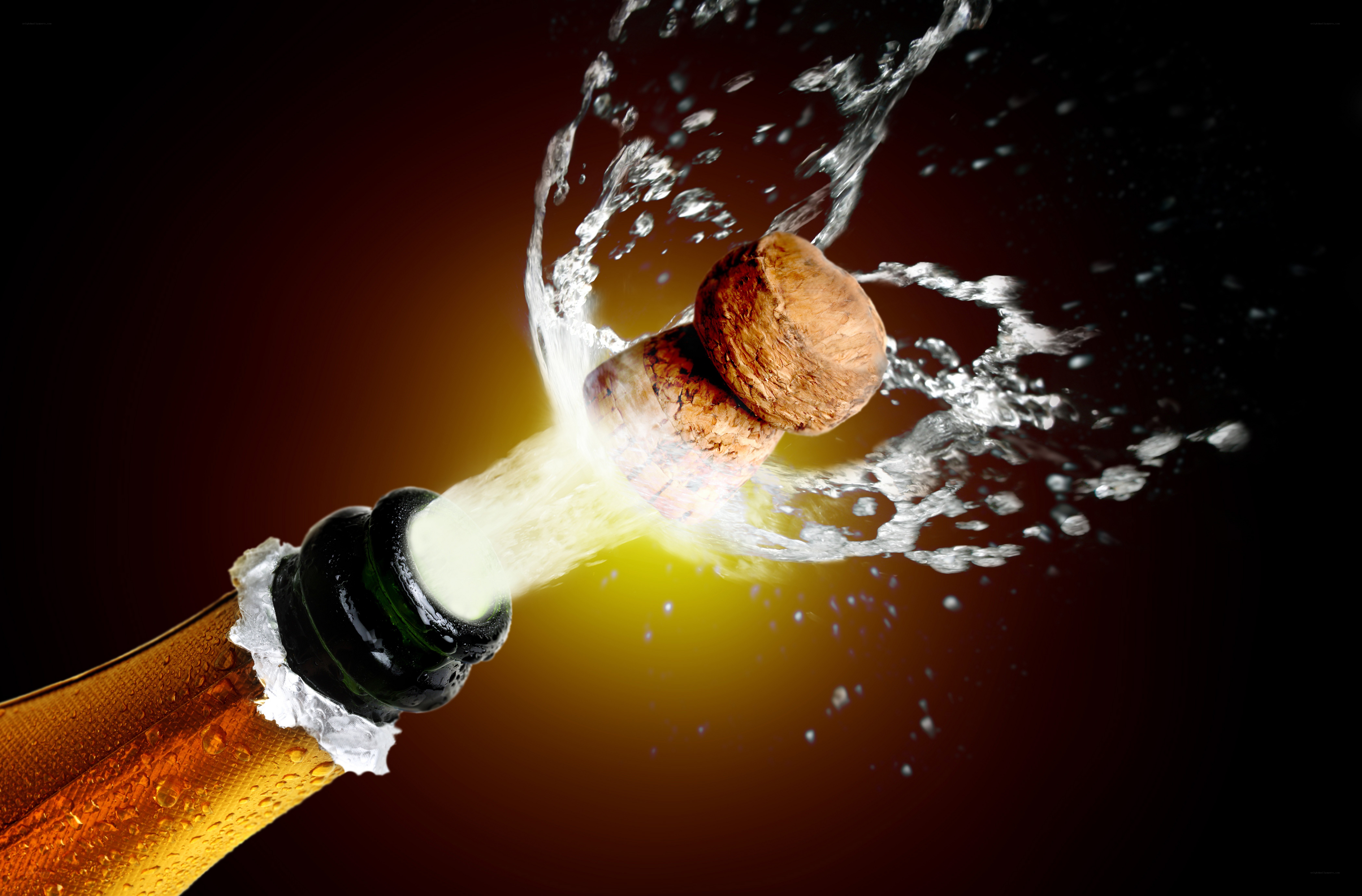 Champagne bottle popping