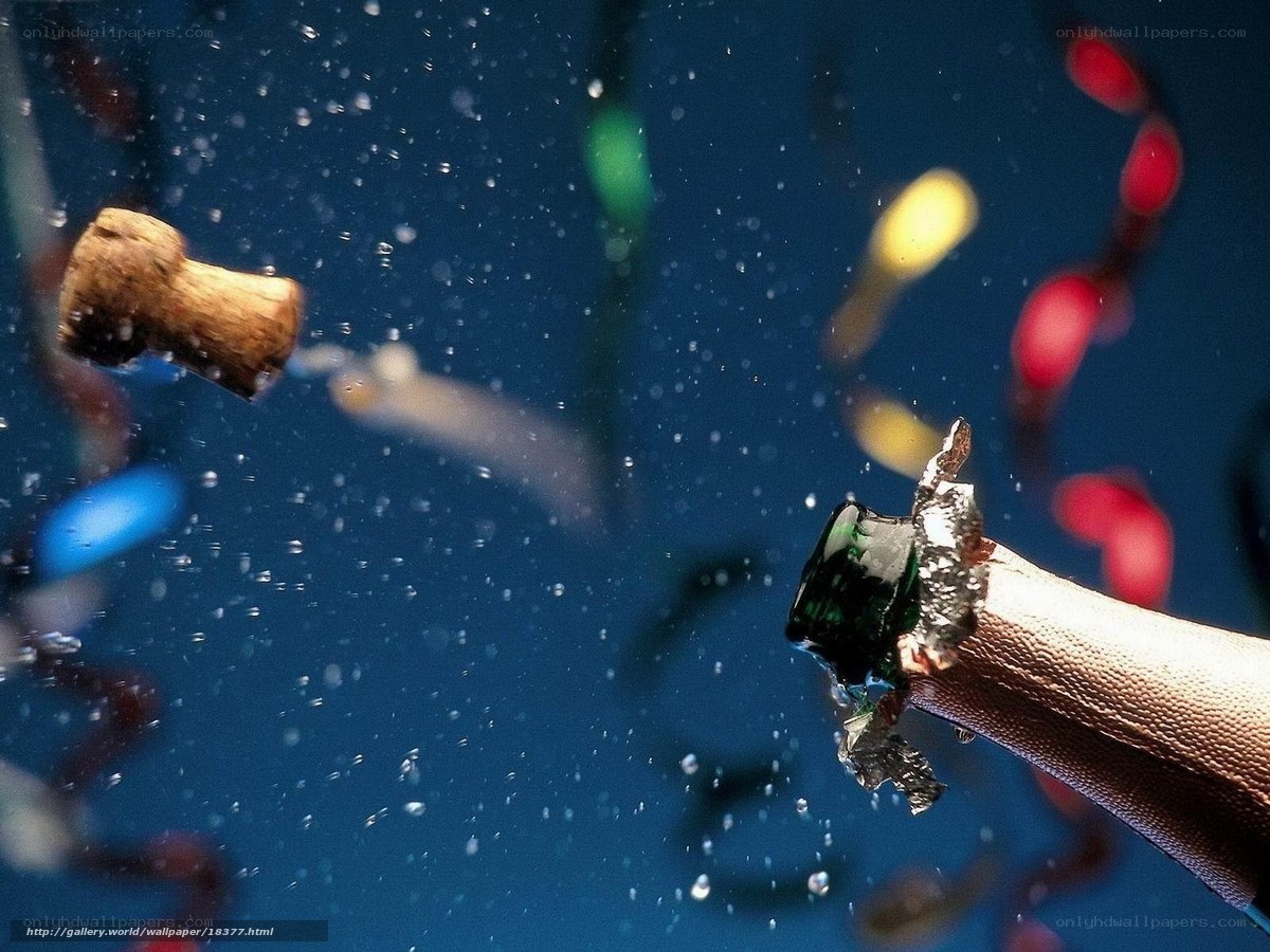Champagne bottle popping