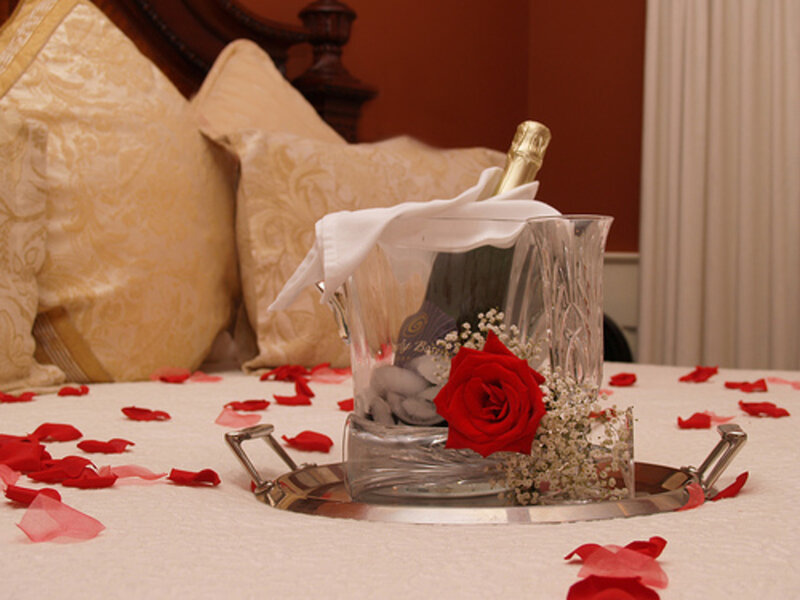 Champagne Bucket on Bed