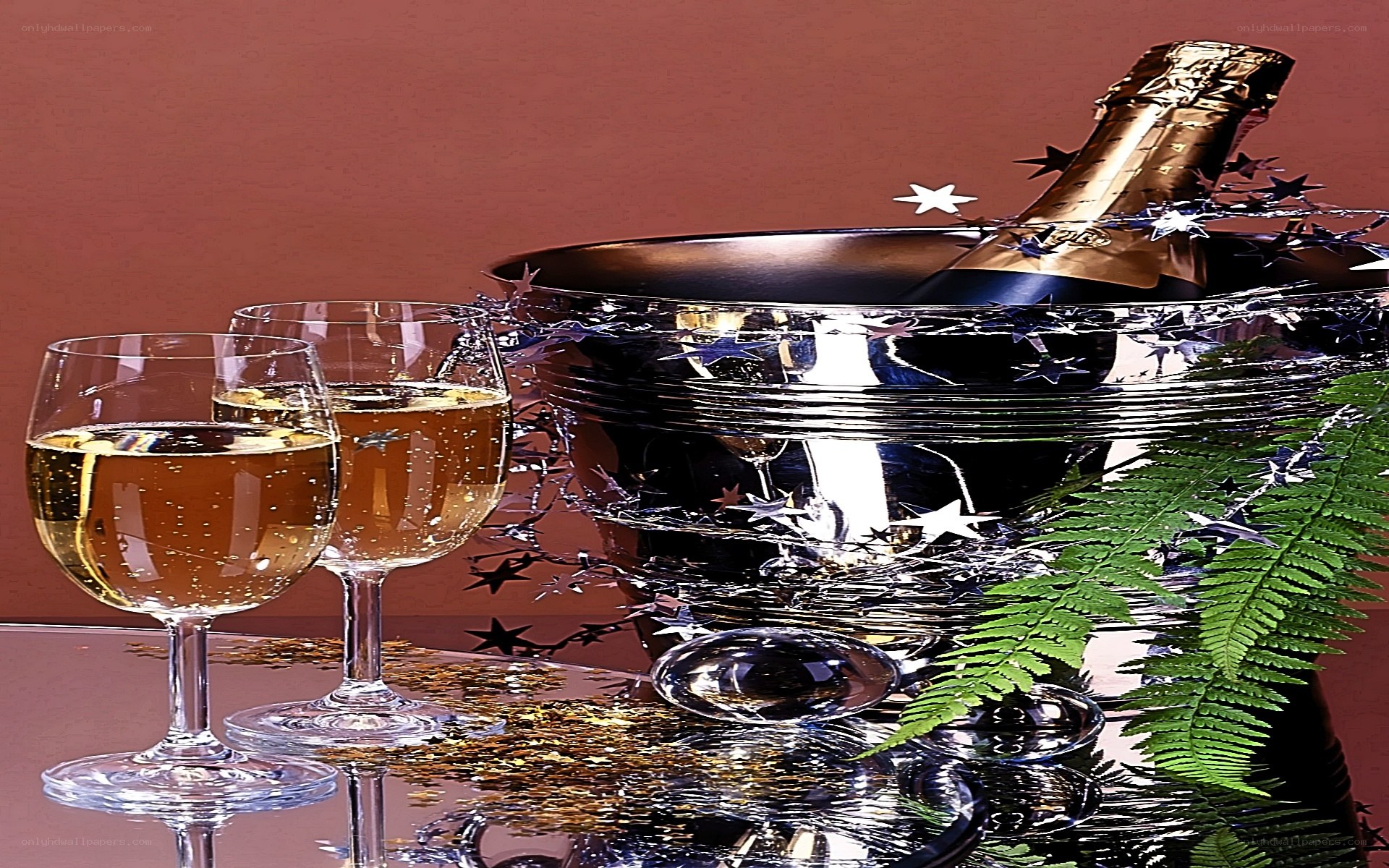 Champagne celebration setup