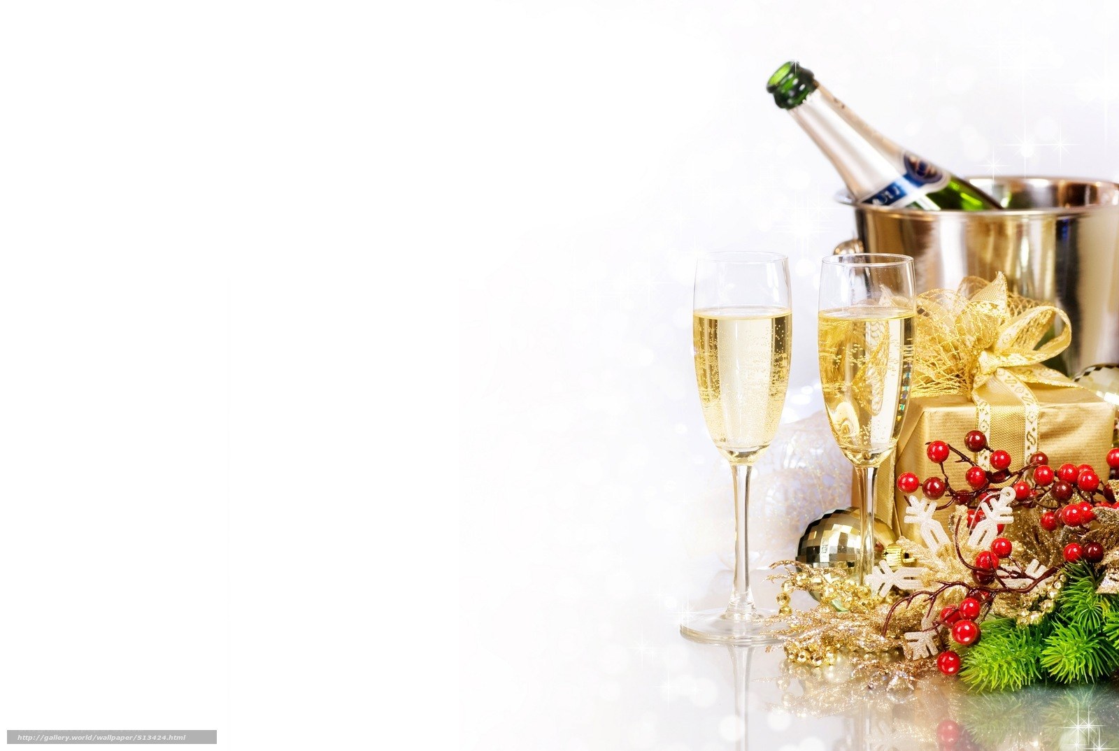 Champagne celebration setup