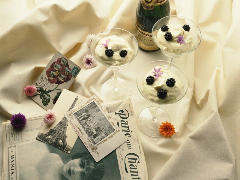 Champagne Desserts with Berries