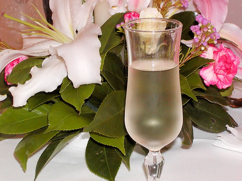 Champagne Flute with Flowers