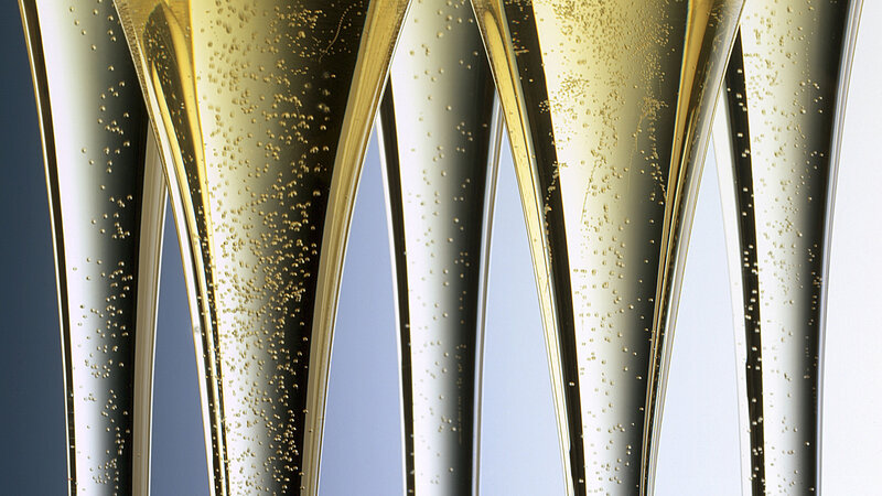Champagne Flutes with Bubbles