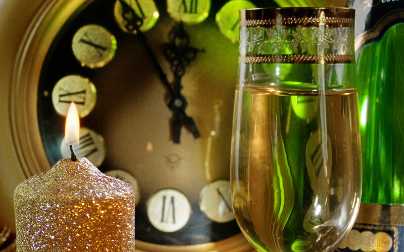 Champagne Glass and Candle