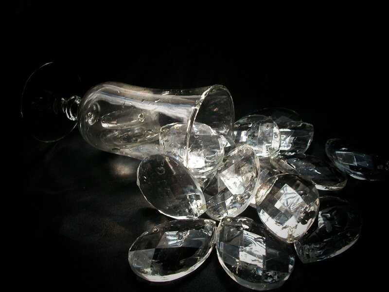Champagne Glass and Crystals