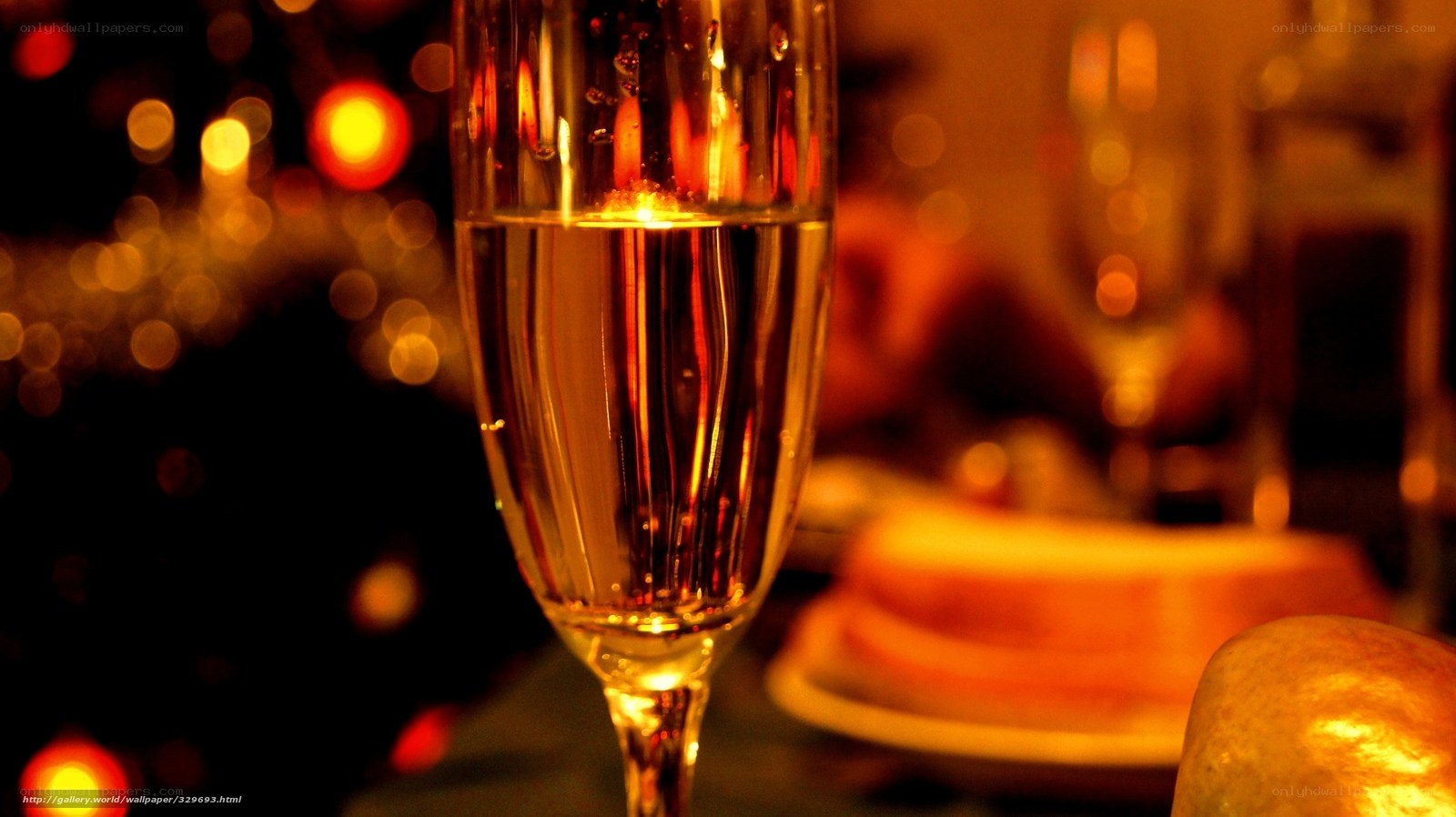 Champagne glass at dinner