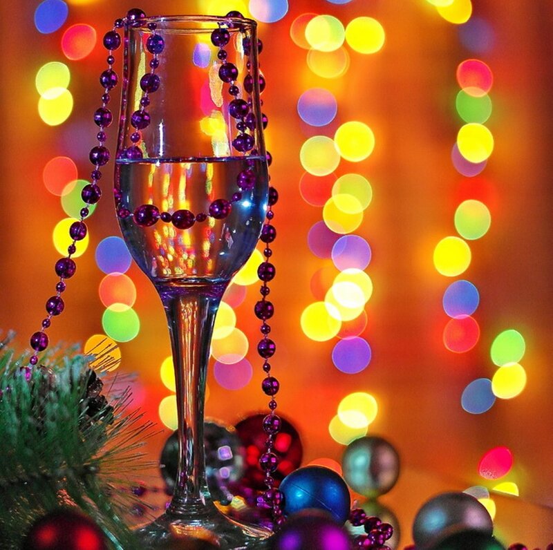 Champagne Glass with Beads