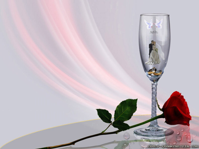 Champagne Glass with Rose