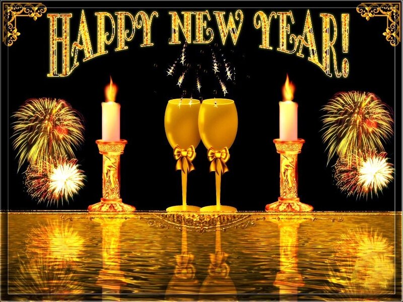 Champagne Glasses and Candles — Gold