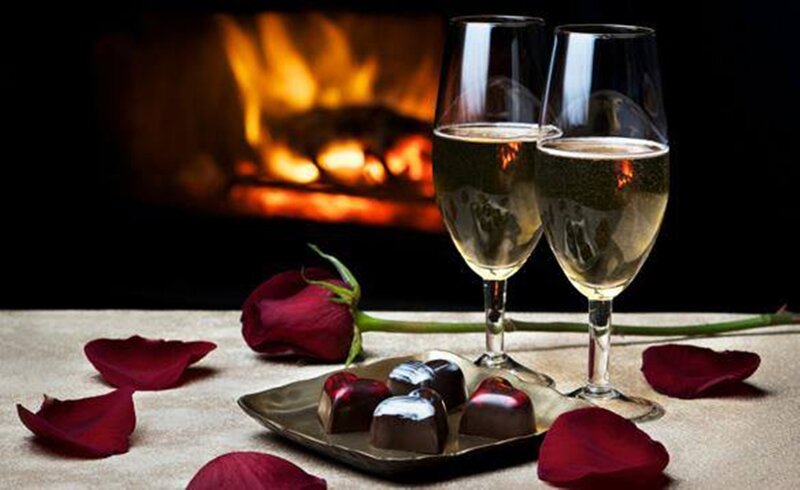Champagne Glasses and Chocolates