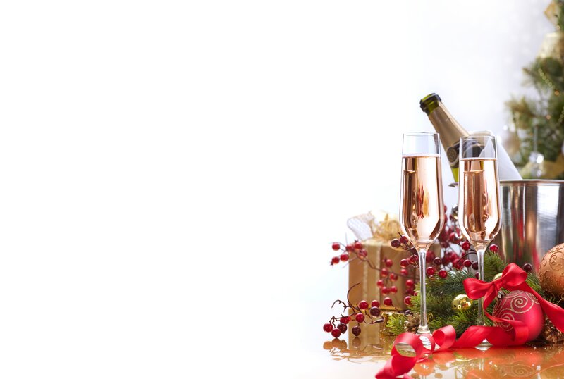 Champagne Glasses and Gifts — Red