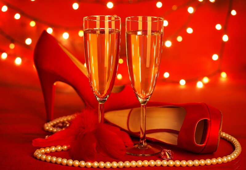 Champagne Glasses and Heels