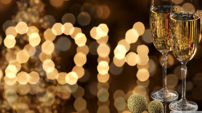 Champagne Glasses and Lights