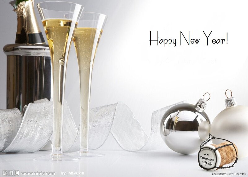 Champagne Glasses and Ornaments