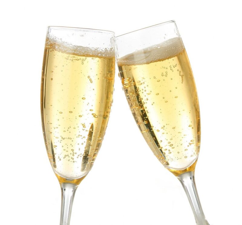 champagne glasses clinking