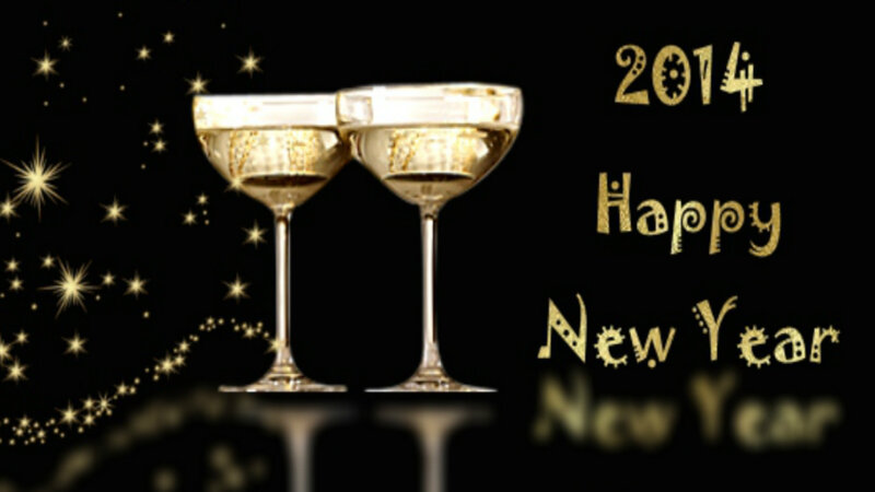 Champagne Glasses Clinking — Black, Celebratory, Night, Digital Art