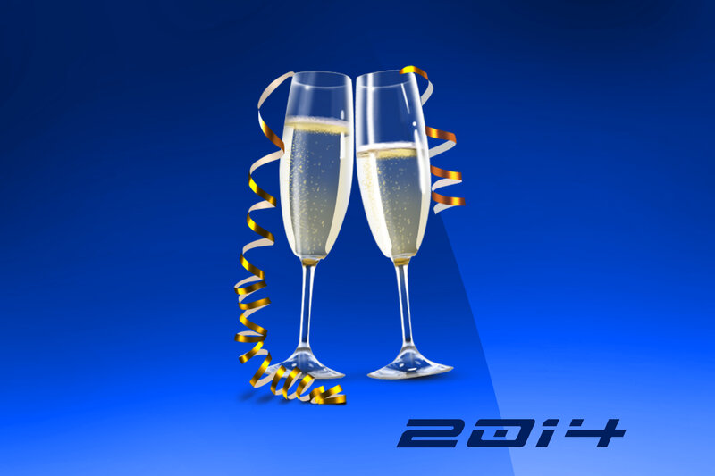 Champagne Glasses Clinking — Blue