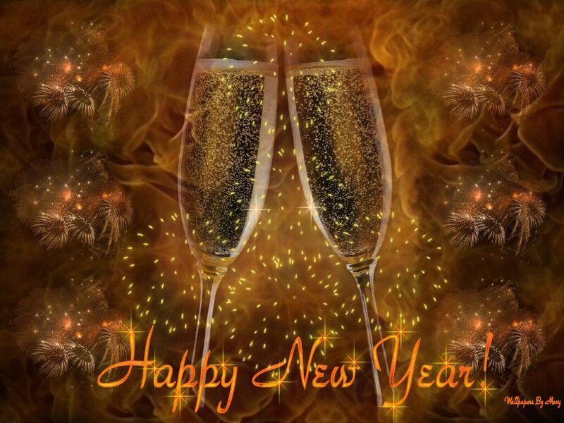 Champagne Glasses Clinking — Gold, Celebratory, Night