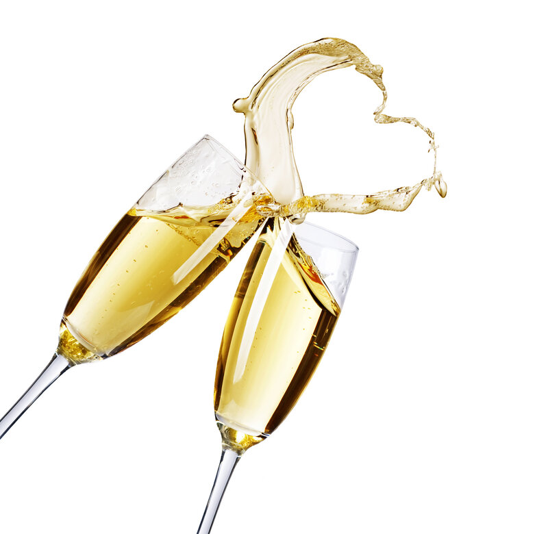 Champagne Glasses Clinking — Gold